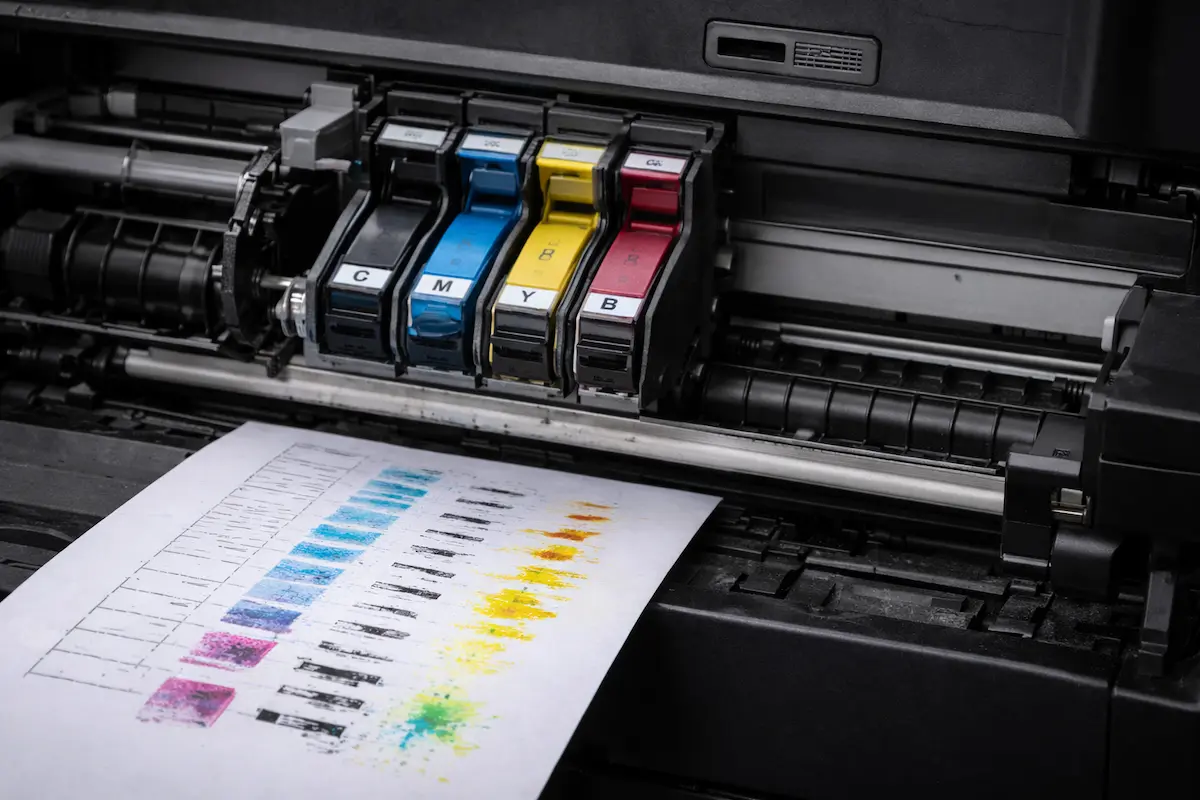 Impresión con líneas por cabezal obstruido en impresora de tinta