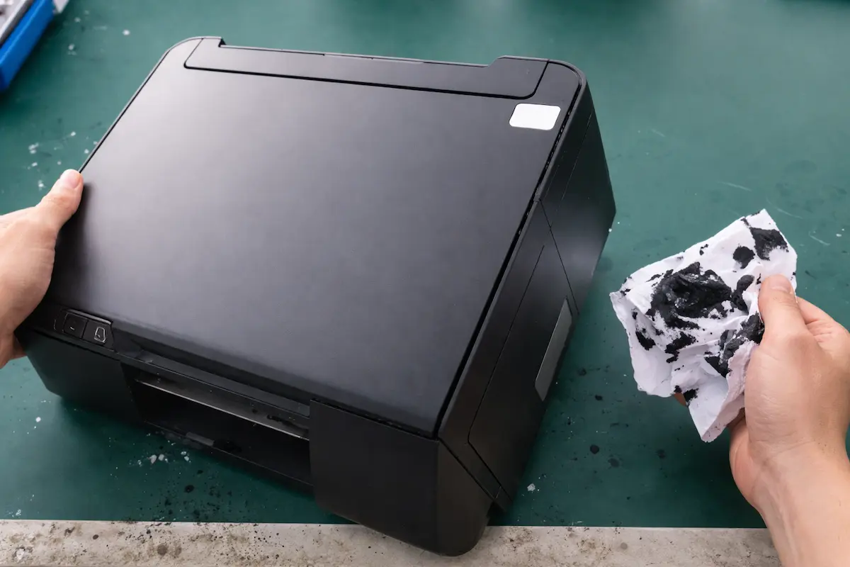 Fuga de tinta o manchas internas en impresora de inyección